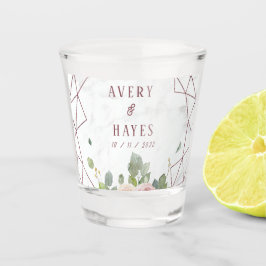 Vaso De Chupito Elegante Rosa Boda Geométrico Oro