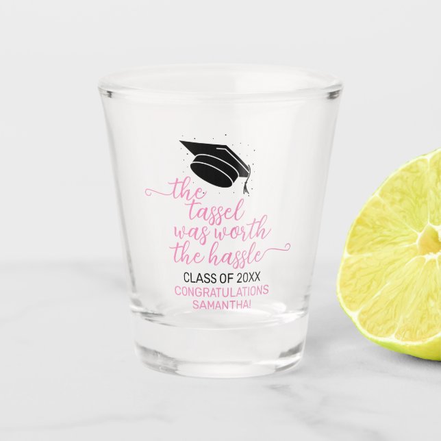 Vaso De Chupito Elegante Rosa El Tassel Merecía La Pena (Anverso)