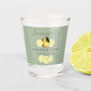 Vaso De Chupito Elegante Script Watercolor Lemon Boda Limoncello