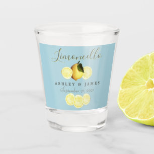 Vaso De Chupito Elegante Script Watercolor Lemon Boda Limoncello