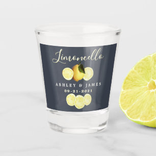 Vaso De Chupito Elegante Script Watercolor Lemon Boda Limoncello