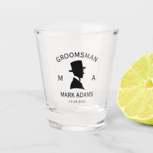 Vaso De Chupito Elegante Sombrero de Hombre Traje de Padrinos Mono