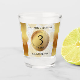 Vaso De Chupito Elegante tercer aniversario Boda de cuero