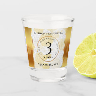 Vaso De Chupito Elegante tercer aniversario Boda de cuero