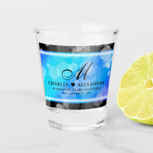 Vaso De Chupito Elegante Topacio Azul 41 Aniversario de Bodas