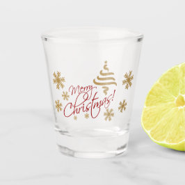 Vaso De Chupito Elegante y simple Cheque Feliz Deseo de Navidad