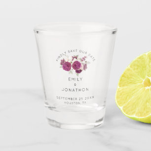 Vaso De Chupito Elegantes Florales De Borgoña Keepsake Salvar La F