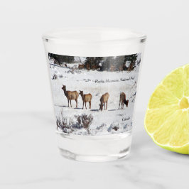 Vaso De Chupito Elk en vidrio de disparo de nieve