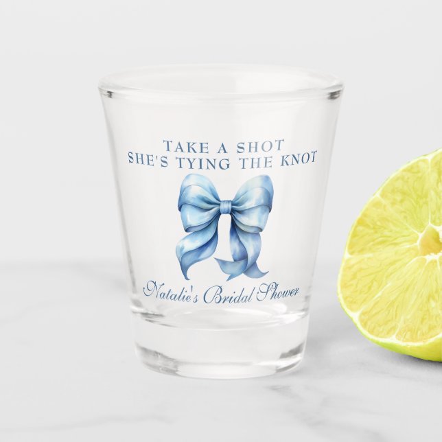 Vaso De Chupito Ella Está Atando El Nudo Fiesta de Despedida de So (Anverso)