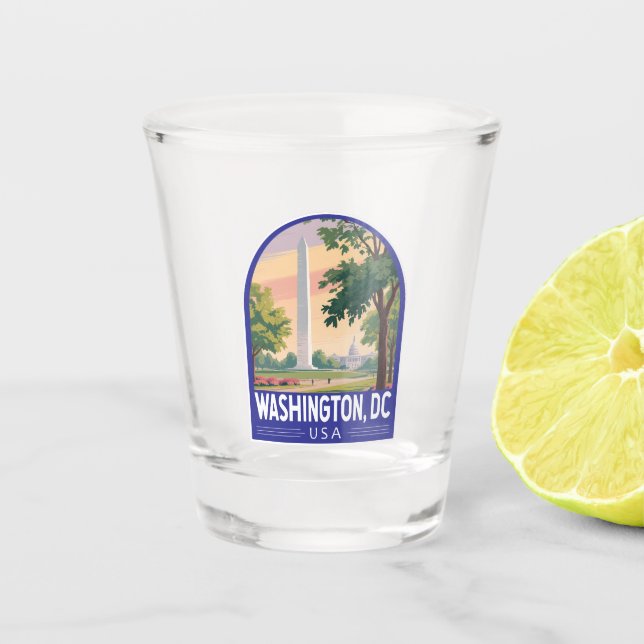 Vaso De Chupito Emblema de arte de viaje de Washington DC (Anverso)