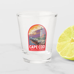Vaso De Chupito Emblema de arte de viajes de Cape Cod Massachusett
