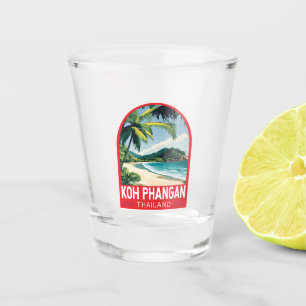 Vaso De Chupito Emblema de arte de viajes de Koh Phangan Tailandia