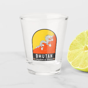 Vaso De Chupito Emblema de bandera butanesa con mal sabor