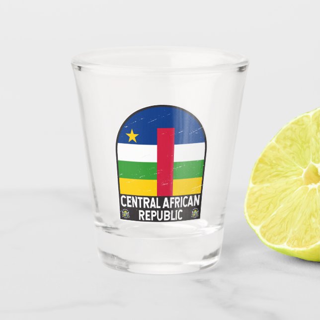 Vaso De Chupito Emblema de bandera de la República Centroafricana  (Anverso)