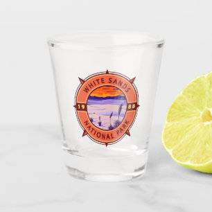 Vaso De Chupito Emblema de brújula retro del Parque Nacional de Sa