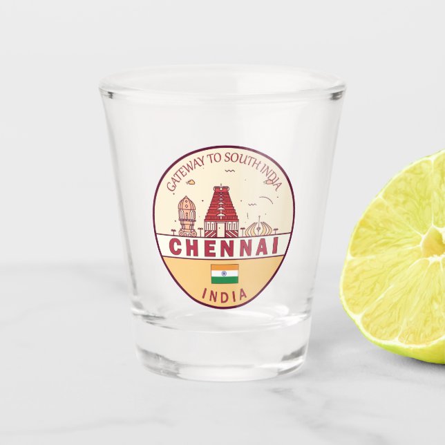 Vaso De Chupito Emblema de la línea aérea de la ciudad de Chennai  (Anverso)