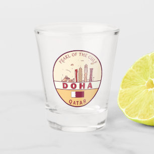 Vaso De Chupito Emblema de la línea aérea de la ciudad de Doha en