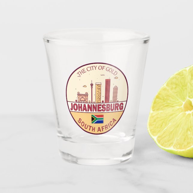 Vaso De Chupito Emblema de la línea aérea de la ciudad de Johannes (Anverso)