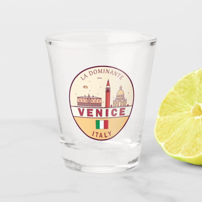 Vaso De Chupito Emblema de la línea aérea de Venecia Italia (Anverso)