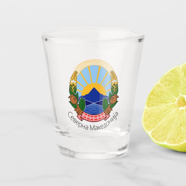 Vaso De Chupito Emblema nacional de Macedonia del Norte (Anverso)