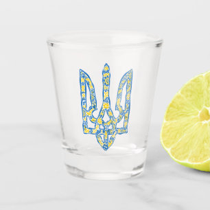 Vaso De Chupito Emblema nacional ucraniano trident tryzub