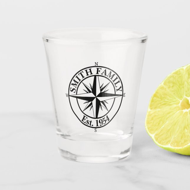 Vaso De Chupito Emblema personalizable de monograma de estrella de (Anverso)