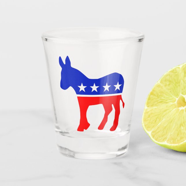 Vaso De Chupito Emblema político Fiesta democrático (Donkey) (Anverso)