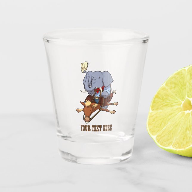 Vaso De Chupito Emocionante Personalizado de equitación para elefa (Anverso)