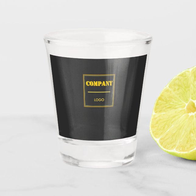 Vaso De Chupito Empresa personalizada negra moderna personalizada  (Anverso)