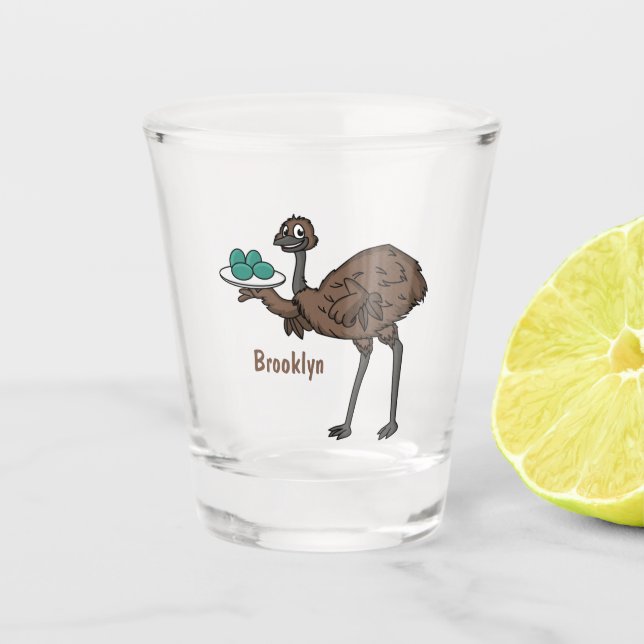 Vaso De Chupito Emu con ilustracion personalizado de huevos (Anverso)
