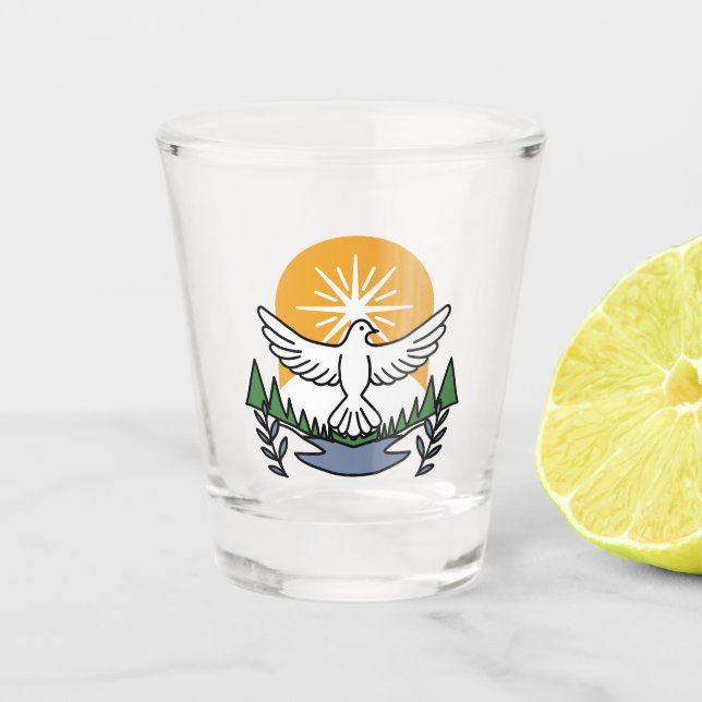 Vaso De Chupito En el espíritu de Dios que levantamos - Fe y liber (Anverso)