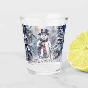 Vaso De Chupito Encantador bosque acuático de Snowman