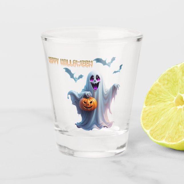 Vaso De Chupito Encantador diseño de Halloween transmite. (Anverso)