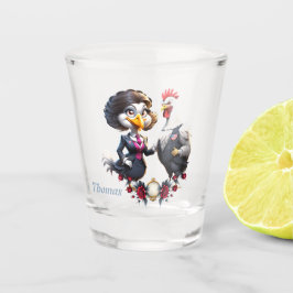 Vaso De Chupito Encantadora pareja de pollos personalizados.