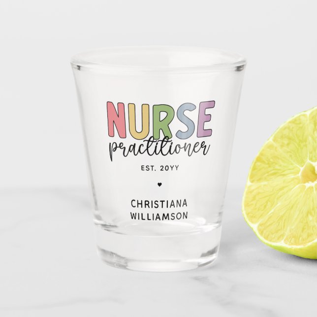 Vaso De Chupito Enfermera personalizado Profesional Licenciada en  (Anverso)