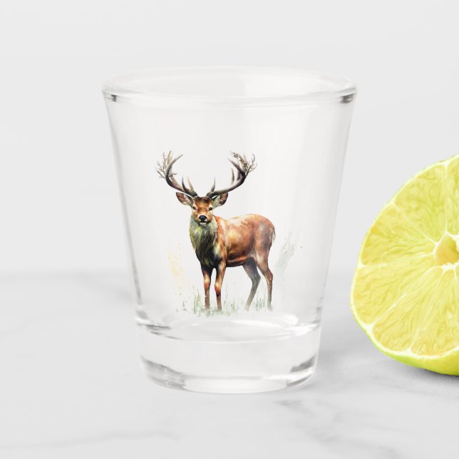 Vaso De Chupito Enorme ciervo rayado (Anverso)