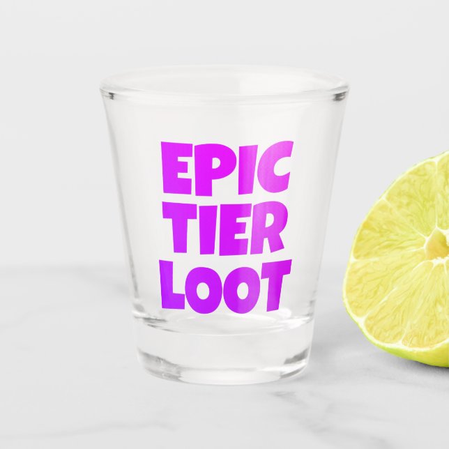 Vaso De Chupito Epic Tier Loot Gamer Neon Purple Texto (Anverso)