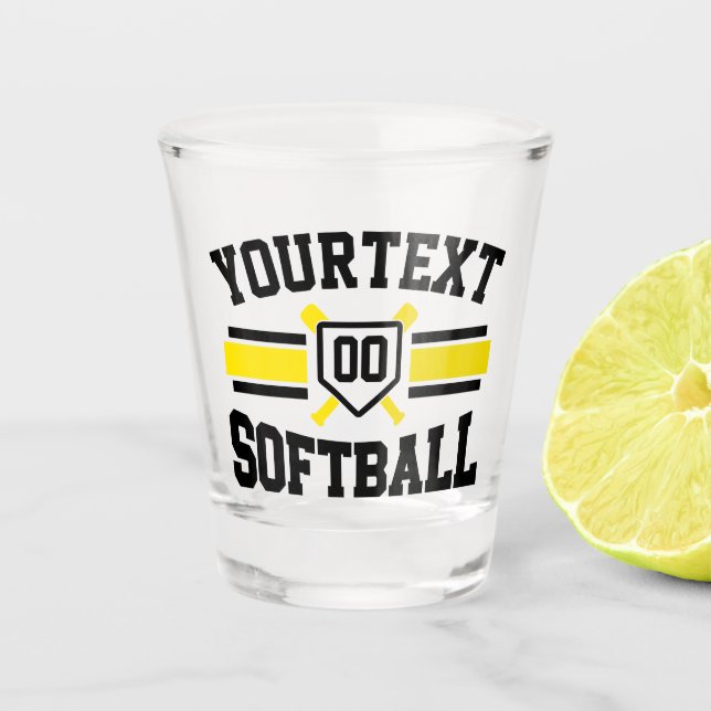 Vaso De Chupito Equipo de béisbol femenino personalizado AGREGAR N (Anverso)