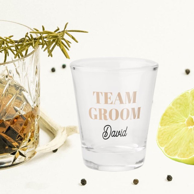 Vaso De Chupito Equipo de Boda pekinés Groom personalizado (In Situ)