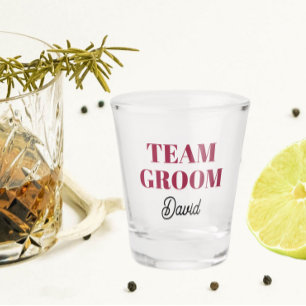 Vaso De Chupito Equipo de Boda rojo de vino Groom personalizado