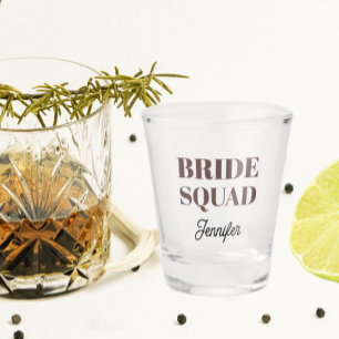 Vaso De Chupito Equipo de Novia de Boda Taupe Personalizado