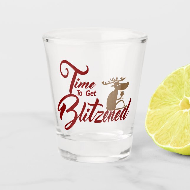 Vaso De Chupito Es hora de conseguir reno blitzante (Anverso)