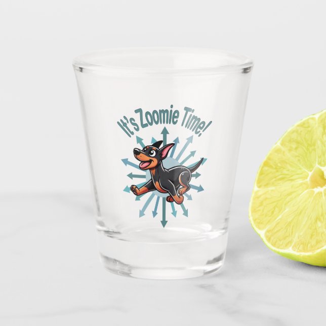 Vaso De Chupito Es hora de Zoomie Doberman Pincher (Anverso)