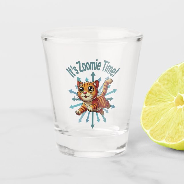 Vaso De Chupito Es Hora de Zoomie Gato Atigrado Naranja (Anverso)