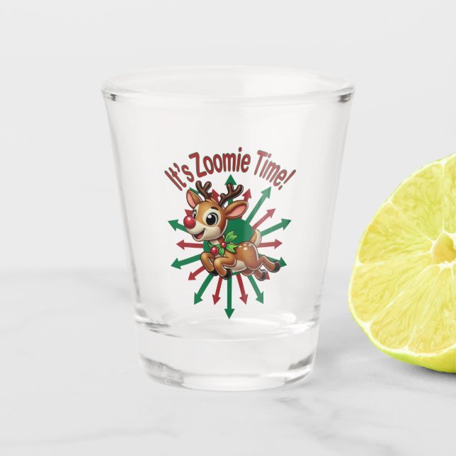 Vaso De Chupito ¡Es hora de Zoomie! Navidades renos (Anverso)