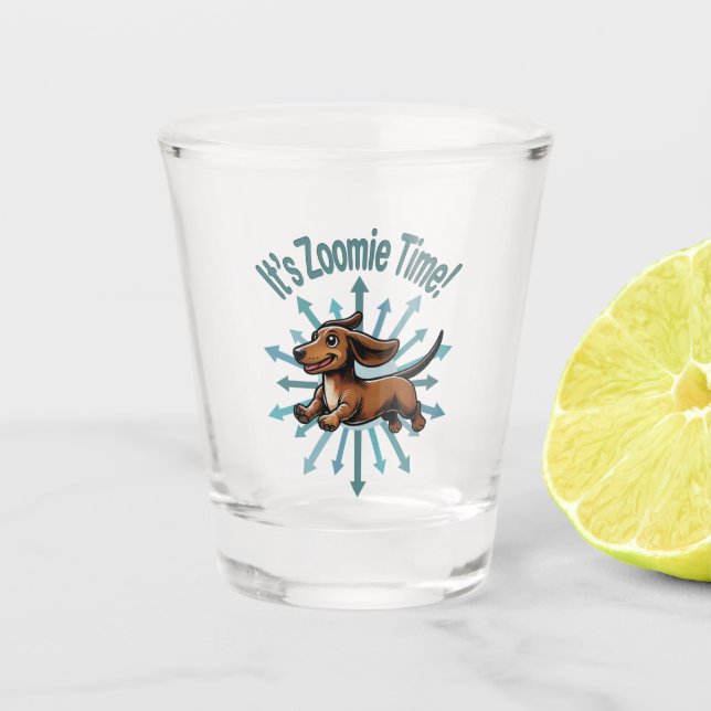 Vaso De Chupito Es tiempo de Zoomie Dachshund (Anverso)