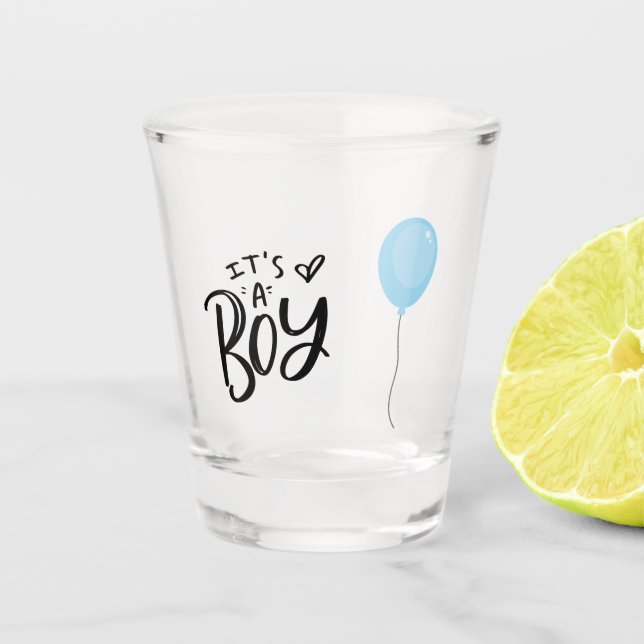 Vaso De Chupito Es un niño con globo azul (Anverso)