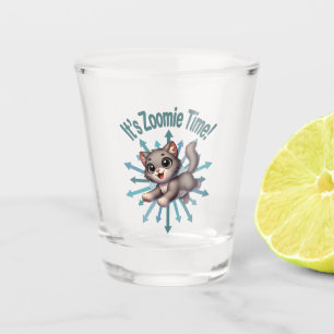 Vaso De Chupito Es Zoomie Time Cute Gris y Gato Blanco