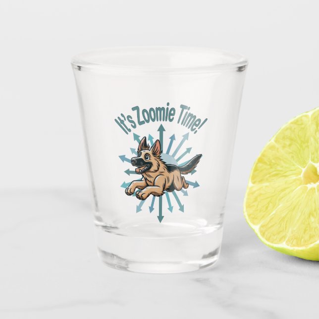 Vaso De Chupito Es Zoomie Time German Shepherd (Anverso)