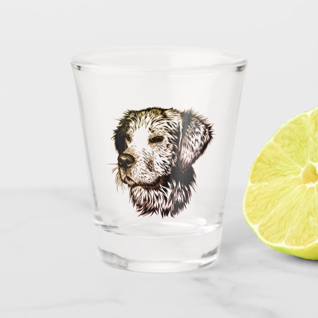 Vaso De Chupito Esbozo de cachorro marrón (Anverso)